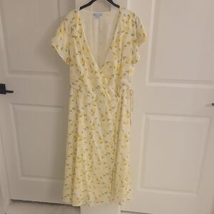 Draper James Yellow and White Floral Midi Dress